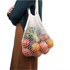 MercurHouse French Cotton Mesh Reusable Boho Bag- NWOT